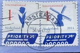 WINDMILL-FLOWER-PRIORITY MAIL-AMSTERDAM-NETHERLAND-2014 - Gebraucht