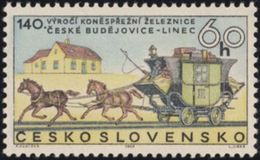 Czechoslovakia / Stamps (1968) 1696: 140 Years Of Horse-drawn Railway (Budweis-Linz); Painter: Frantisek Hudecek - Sonstige (Land)