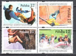 Poland  2005 - Extreme Sports - Mi.4176-79 - Block Of 4 - MNH (**) - Unused Stamps