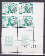 N° 153 Préoblitérés Signes Du Zodiaque: Vierge:  Bloc Coins Datés  4.1.78 Neuf Impeccable - Préoblitérés