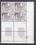 N° 176 Préoblitérés Monuments Historiques: Tour De Monlhéry Essonne :  Bloc Coins Datés  7.1.82 - Préoblitérés