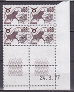 N° 147 Préoblitérés Signes Du Zodiaque: Taureau : Bloc Coins Datés 24.3.77 - Préoblitérés