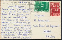 °°° 6904 - SVIZZERA - GE - GENEVE - VUE SUR LE VILLE DEPUIS COLOGNY - 1964 With Stamps °°° - Cologny