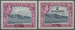 ** Aden: 1951 KGV. 2s. On 2r. Deep Blue & Magenta, Variety SURCHARGE ALBINO, Mint Lightly Hinged, Fresh And Fine. Plus A - Yémen