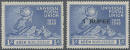 ** Aden - Qu'aiti State In Hadhramaut: 1949, 75th Anniversary Of Universal Postal Union (UPU) 1s. Blue With SURCHARGE OM - Yemen