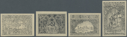 (*) Armenien: 1921, Imperfortated Proof 2 R., 3 R., 5 R. And 10.000 R. In Black, Unused Without Gum, Fine, Rare 1921, Un - Arménie