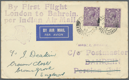 Br Bahrain: 1932 Two Different First Flight Covers From London To Bahrain, Both With '30 SP 32' Despatch Datestamps (Lon - Bahrain (1965-...)