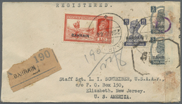 Br Bahrain: 1944 Registered And Censored Cover To Elizabeth, New Jersey, U.S.A. Franked By KGVI. 2a., 8a. And 3p. Pair T - Bahreïn (1965-...)