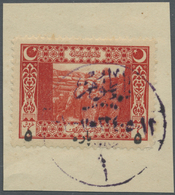 Batum - Besonderheiten: 1918, TURKISH OCCUPATION, 5 Para On 1 Pia. On Piece With Turish Cancellation Of Batum. - Géorgie