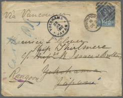 Br Birma / Burma / Myanmar: 1891. Envelope Written (small Faults) From Great Britain Bearing SG 201, 2½d Blue Tied By So - Myanmar (Birmanie 1948-...)