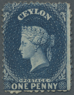 (*) Ceylon / Sri Lanka: 1863-66 Watermark Crown CC (23 Mm High), On Medium Thin And Slightly Soft Paper Perf. 11½ 1d. De - Sri Lanka (Ceylon) (1948-...)