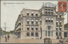 Br Ceylon / Sri Lanka: 1930. Picture Post Card Of ‘Grand Oriental Hotel, Colombo' Addressed To Saigon Bearing Fren - Sri Lanka (Ceylan) (1948-...)