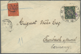 Br China: 1897, Dragon 10 C. Tied Large Dollar "CANTON 17 JUN 98", Also Oval Violet Bilingual Security Chop "F. A. WENDT - Autres & Non Classés