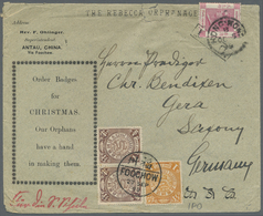 Br China: 1898, Coiling Dragon 1/2 C. (2), 1 C. Tied Bisected Bilingual "FOOCHOW 27 SEP 99" To Printed Matter Envelope " - Autres & Non Classés