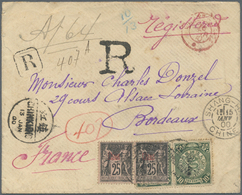 Br China: 1900. Registered Envelope (small Faults On Reverse) Addressed To France Bearing Chinese Imperial Post SG 113, - Altri & Non Classificati