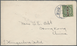 Br China: 1912, Waterlow Ovpt. On 2 C. Tied Boxed Dater "CANTON -.1-29" To Cover To Hong Kong W. "HONG KONG 11 29 JAN 13 - Autres & Non Classés