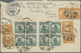 Br China: 1920. Registered Envelope (roughly Opened) Addressed To Denmark Bearing SG 269, 1c Orange (6) And SG 271, 3c G - Autres & Non Classés