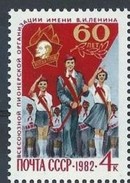USSR Russia 1982 Lenin Pioneer Organizations 60th Anniv Young Children Flags People Youth Stamp MNH Mi 5173 Sc# 5041 - Francobolli