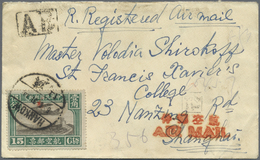 Br China: 1931. Registered Air Mail Envelope Addressed To Shanghai Bearing SG 315, 4c Olive, SG 321, 10c Blue, SG 371, 1 - Autres & Non Classés