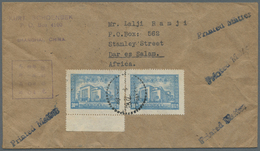 Br China: 1947(Feb 3) Kurt Schoenbek, Shanghai Envelope To Dar Es Salam At Printed Matter Rate Bearing Opening Of Nation - Other & Unclassified