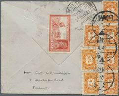 Br China - Portomarken: 1932/41, 30 C. (strip-4, One RC), 20 C., 2 C., 5 C. Tied "SHANGHAI 27.4.40" To Reverse Of Censor - Timbres-taxe