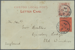 GA/ China - Lokalausgaben / Local Post: 1894. Chefoo Local Post Postal Stationery Letter Card Front (vertical Fold) 1c R - Other & Unclassified