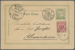 GA China - Lokalausgaben / Local Post: Chefoo, Stationery, 1894, Card 1/2 C. Green Not Cancelled (but Chefoo 18/11 94 Da - Altri & Non Classificati