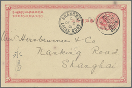 GA China - Ganzsachen: 1901. Imperial Chinese Post Postal Stationery Card 1c Rose Written From The 'British Consulant, K - Cartoline Postali