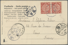 Br China - Stempel: RAILWAY POST OFFICE: 1905. Picture Post Card Of 'Takustrasse, Tientsin' Addressed To France, Endorse - Autres & Non Classés