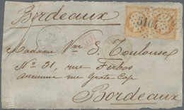 China - Fremde Postanstalten / Foreign Offices: French Offices, 1867. Cover Front (faults) Addressed To Bordeaux Bearing - Other & Unclassified