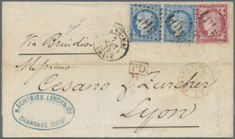 Br China - Fremde Postanstalten / Foreign Offices: French Offices, 1875. Envelope Addressed To France Bearing France 'Ce - Altri & Non Classificati