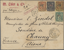 Br China - Fremde Postanstalten / Foreign Offices: French Offices, 1897. Registered Envelope (toned, Some Spots) Address - Autres & Non Classés