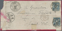 Br China - Fremde Postanstalten / Foreign Offices: French Offices, 1899. Red Band Envelope (faults) Addressed To France - Autres & Non Classés