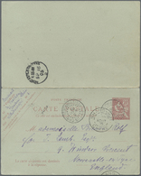 GA China - Fremde Postanstalten / Foreign Offices: French Offices, 1905. Postal Stationery Double Reply Card 10c Red Wri - Other & Unclassified