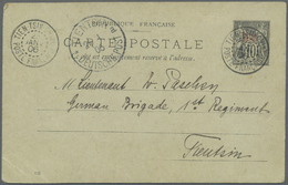 GA China - Fremde Postanstalten / Foreign Offices: 1906. French Postal Stationery Card 10c Black Cancelled By 'TienTsin- - Autres & Non Classés