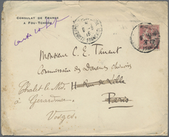 Br China - Fremde Postanstalten / Foreign Offices: French Offices, 1915. Envelope (roughly Opened, Toned) Headed 'Consul - Autres & Non Classés