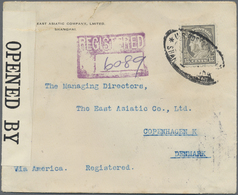 Br China - Fremde Postanstalten / Foreign Offices: United States, 1916. Registered Envelope (tear) Addressed To Denmark - Autres & Non Classés