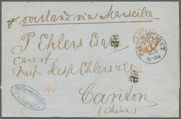 Br China - Besonderheiten: Incoming Mail, 1859, Canton:  "HONG KONG 26 MR 1859" On Reverse Of Folded Envelope From Germa - Altri & Non Classificati