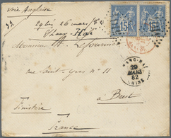 Br China - Besonderheiten: 1882 - FRENCH POST OFFICE IN SHANGHAI. Envelope (traces Of Ageing) Addressed To France Bearin - Altri & Non Classificati