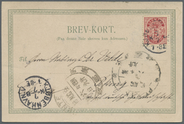 China - Besonderheiten: Incoming Mail, 1898, Denmark, 10 Oe. Tied "KJO(BENHAVEN) 7/7" To Ppc (Thorvaldsens Museum) To Pe - Altri & Non Classificati