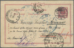 GA China - Besonderheiten: Incoming Mail, Germany, 1898, UPU Card 10 Pf. "STETTIN 8.7.98" To German Staff Aboard Imperia - Other & Unclassified