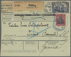 Br China - Besonderheiten: German Offices, Peking: 1901, 80 Pf. And 2 M. Tied "PEKING DP 10/10 01" To Pracel Card To Tri - Altri & Non Classificati