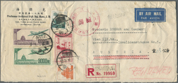 Br China - Volksrepublik: 1950/53, Airmail $10.000, $3.000 Etc. Tied "Shanghai 53.11.11" To Registered Air Mail Cover To - Other & Unclassified