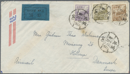 Br China - Volksrepublik: 1950, Tien An Men Air Mail Covers Peking To Denmark (2); Also 1948 Plum Blossoms Used Peiping - Other & Unclassified