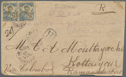 Br Cochinchina: 1914, 2x 25 C Blue/black With Octagonal Canc. "SAIGON .. 20 NOV 14" On Registered Envelope (minimal Shor - Altri & Non Classificati