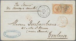 Br Französisch-Indien: 1865. Envelope (mall Part Backflap Missing) Addressed To France Bearing French General Colonies ' - Covers & Documents
