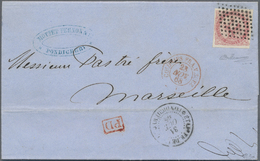 Br Französisch-Indien: 1868. Envelope Addressed To France Bearing French General Colonies 'Eagle' Yvert 6, 80c Rose Tied - Storia Postale