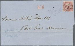 Br Französisch-Indien: 1868. Envelope Addressed To Mauritius Bearing French General Colonies 'Eagle' Yvert 6, 80c Rose T - Storia Postale