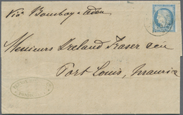 Br Französisch-Indien: 1879. Envelope Addressed To Port Louis, Mauritius Bearing French General Colonies 'Ceres' Yvert 2 - Covers & Documents