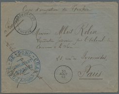 Br Französisch-Indochina: 1893. Stampless Envelope Addressed To Paris Endorsed 'Corps D 'Occupation Du Tonkin' Cancelled - Storia Postale